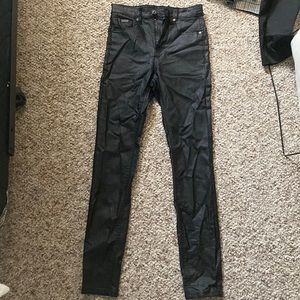 Faux matte leather pants